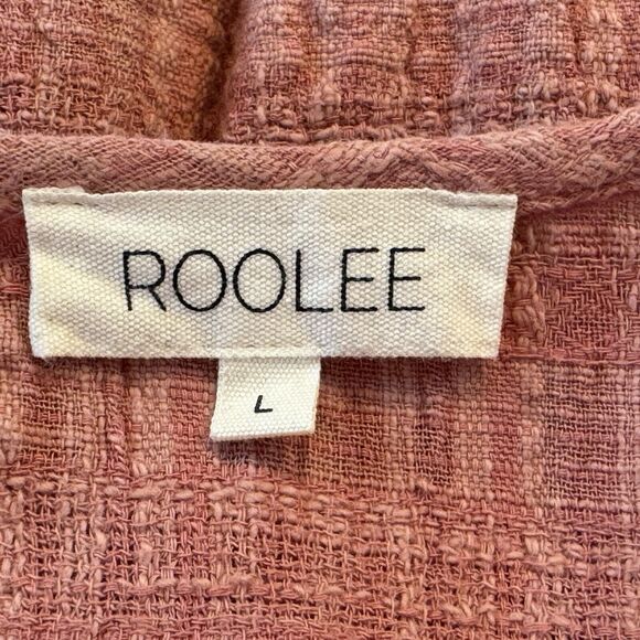 Roolee Women's Peasant Top Large Long Sleeve Round Neck Ruffle Trim Rusty Color - Picture 6 of 8